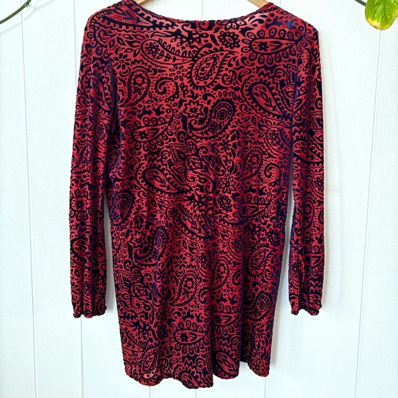 Honey Punch Burnout Velvet Paisley Faux Wrap Romper | Size Small - Picture 3 of 7